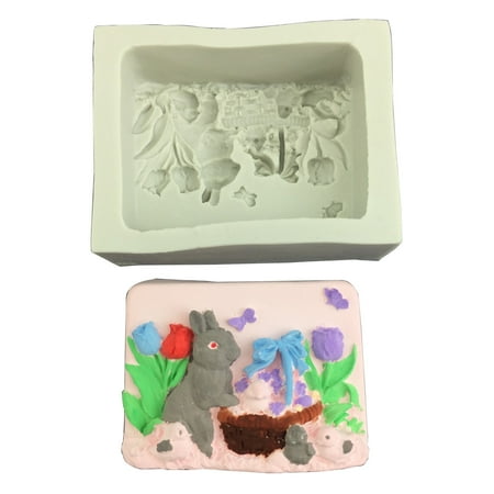

Forest Rabbit Silicone Cake Mold Chocolate Sugarcraft Decorating Fondant Tools for Party Favors Size 3.9x2.9x1.4 Inches