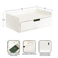 thumbnail image 5 of Kate and Laurel Kitt Modern Floating Shelf Side Table with Drawer, 18 x 12 x 7, White, Decorative Solid Wood Floating Table with Pull Out Drawer and Cubby for Space-Saving Dorm Decor, 5 of 9