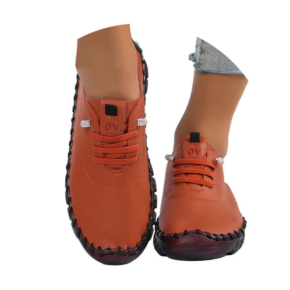 Mepaouo Women's Slip on Loafers Leather Casual Dress Walking Shoes Soft Pain Relief Orthopedic Flats