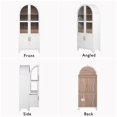 thumbnail image 6 of LUMAMIN Arched Pantry Cabinet, 71" Farmhouse Kitchen Pantry Storage Cabinet with Door Shelves, Adjustable Shelves, Hidden Drawer & Glass Door, White, 6 of 10