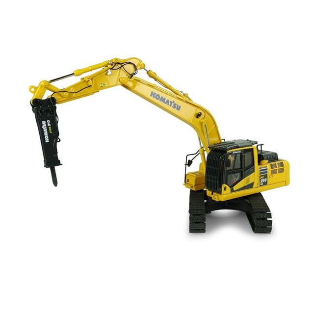 Universal Hobbies Échelle 1-50 Komatsu PC210LC-11 avec Perceuse Modèle Moulé sous Pression Universal Hobbies