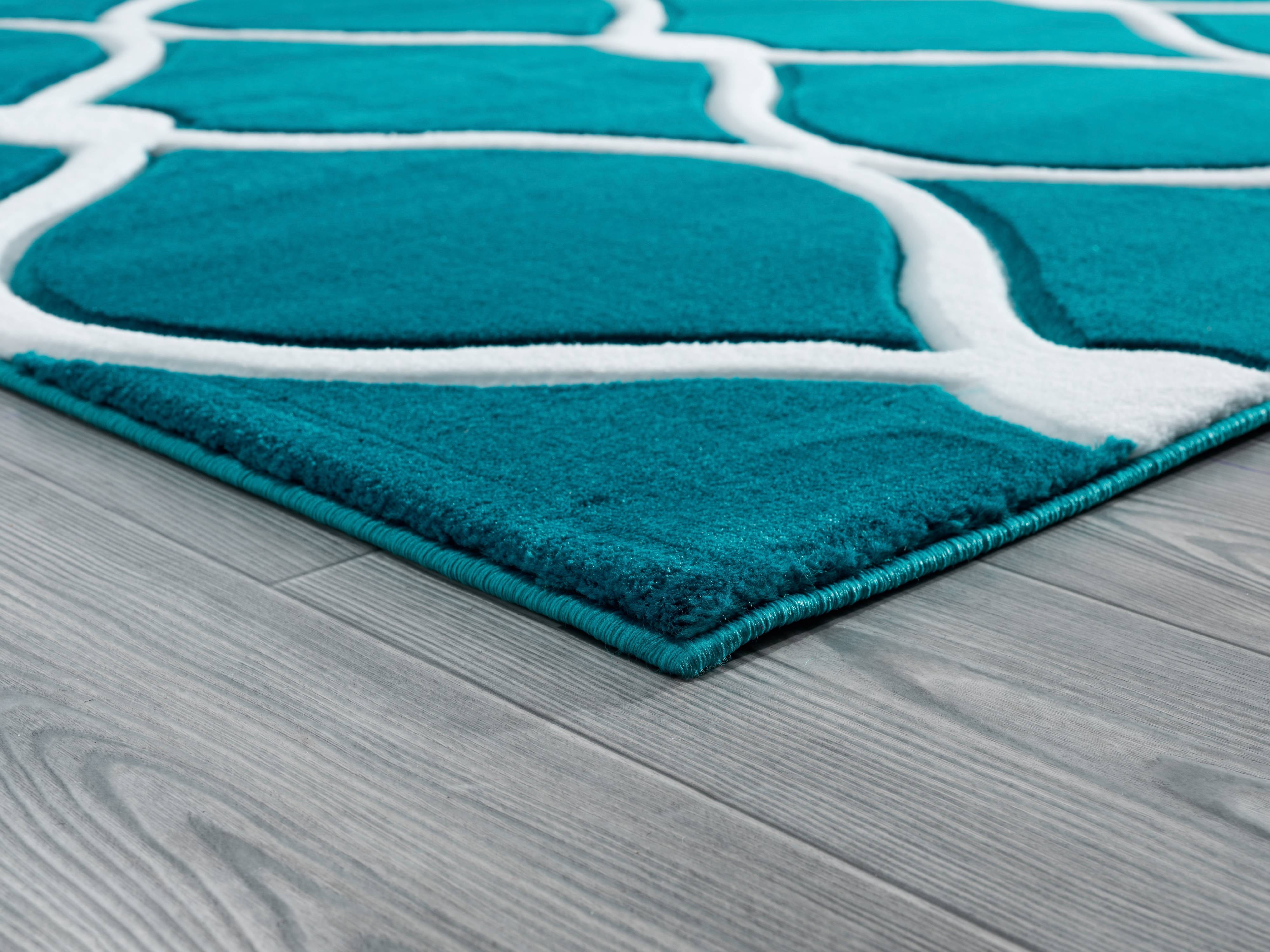 United Weavers Drachma Freya Modern Trellis Runner Rug, Turquoise, 2'7" x 7'4"