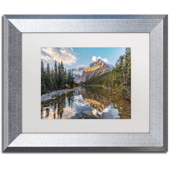 Trademark Fine Art 'Jasper National Park' Canvas Art by Pierre Leclerc, White Matte, Silver Frame
