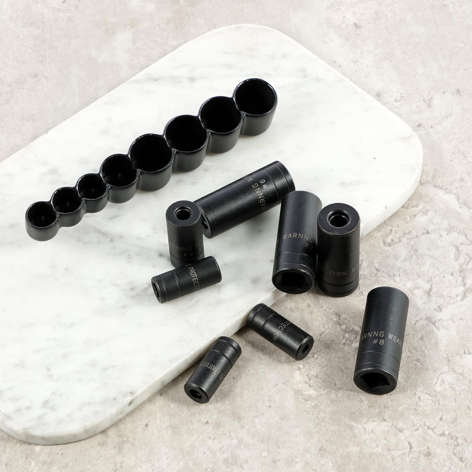8 Pieces Thread Tap Socket Set 1/4" & 3/8" Drive Tap Socket Wrench Screw Taps Sockets Adapter Holders for Automotive Home Repairs Threading Tasks, 7.83x3.54"