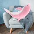 thumbnail image 6 of Dolphin Plush Toy Plush Doll Sleeping Pillow for Bedroom Living Room Decoration , Pink 70cm, 6 of 8