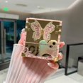 thumbnail image 3 of for Samsung Galaxy Z Flip 6 Case with Kickstand, Glitter Foldable Bling Butterfly Stand Mirror Back Gold Plated Shockproof Protective Elegant Cute Woman Girly Soft Cover for Z flip 6 (Pink), 3 of 7
