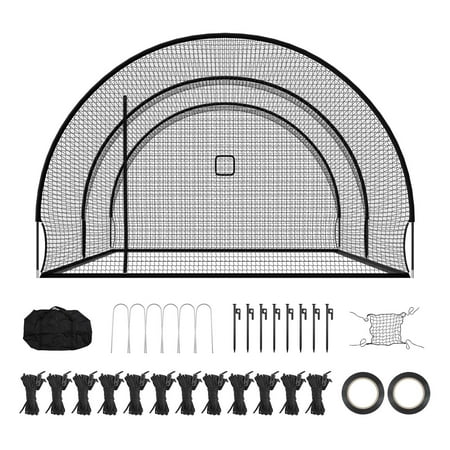 KFFKFF Portable Baseball Batting Cage, Polyester Fiberglass, 22.2×12.1×7.9 ft