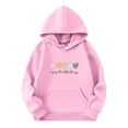 thumbnail image 1 of PMVFHDE Chandails en Molleton à Col Rond Fille Graphique Enfants Filles Chemise de Sport Garçon Fille Décontractée à Capuche Chandail avec Poche Adapté pour Ados Filles Garçons Rose, 5-6 Ans, 1 of 3