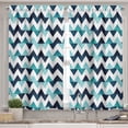 thumbnail image 2 of Ambesonne Blue and White Valance & Curtain, Modern Zig Zag, 55"x30", Pale Blue Dark Blue, 2 of 6