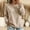 Beige, variant on IUYRTFE Women's Cotton Linen Long Sleeve T-Shirt Round Neck Loose Fit Casual Summer Beach Top