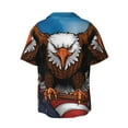thumbnail image 5 of Salouo Cartoon Bald Eagle USA Pattern Cuban Collar Shirts for Men Button-Down Shirt Men's Short Sleeve Shirts Hawaiian Shirts Casual Shirts -Small, 5 of 6