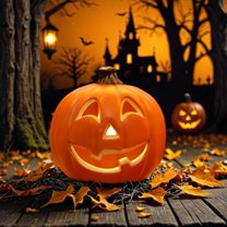 Btomtd LED Pumpkin Lamp Halloween Decorative Light Pumpkin Lantern Themed Night Light for Home Bar Props Horror Party Scene Setting, C