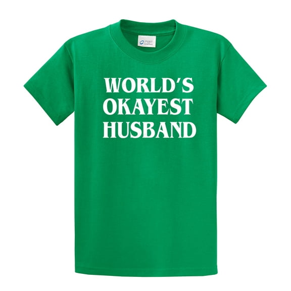 World's Okayest Husband T Shirt Funny Marriage Short Sleeve T-shirt-Kelly-4Xl