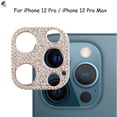 thumbnail image 4 of PULLIMORE For iPhone 12 11 Pro Max Mini Diamond BLING Tempered Glass Camera Lens Protector - 2 Pack, Gold, 4 of 9