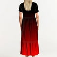 thumbnail image 4 of ChaoHeng Dresses for Women $5 Short Sleeve Dresses Plus Size Women's Summer Casual Short Sleeve CrewNeck Dress Casual Flowy Tiered Maxi Beach Dress with Pockets Gradient Print Dress, 4 of 7