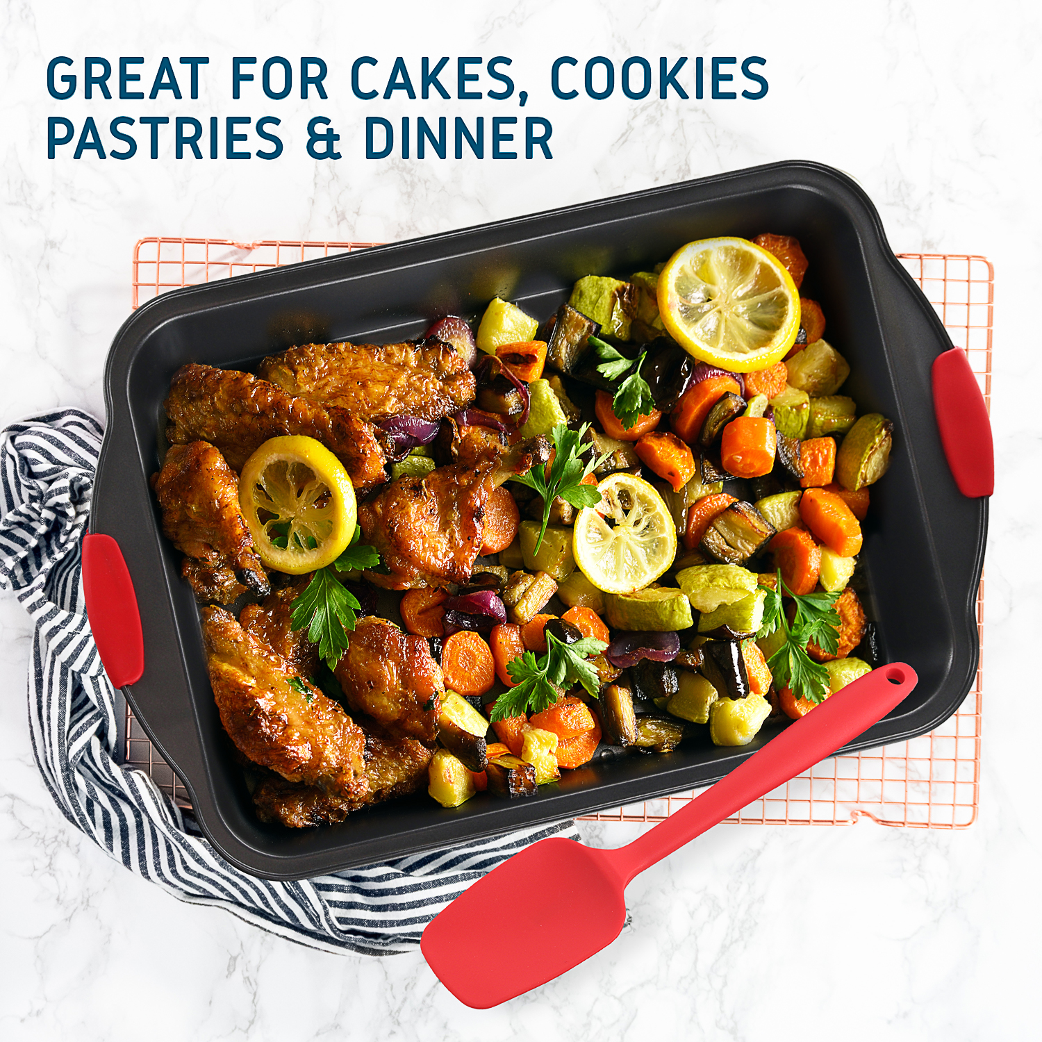 Virtu 15-Piece Nonstick Carbon Steel Bakeware Set photo 2