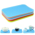 thumbnail image 2 of CAROOTU Silicone Isolation Mat Pot Repas Plaque Mat Antidérapant Haute Température Résistant Table de Cuisine Épaissie Set de Table, 2 of 6