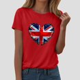 thumbnail image 2 of ORT Women American Flag Shirts USA Flag Stars Stripes Graphic Blouse Patriotic Shirt 4th of July Tee Tops Crewneck Summer T-Shirt(Z4-Red,S), 2 of 4