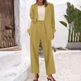 thumbnail image 2 of Women's Two Piece Sets Pants Suits Dressy Business Casual Outfits Professional Blazer Pantsuits Set Work Office Yellow S, 2 of 6