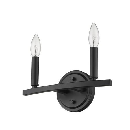 

HomeRoots 398438 6.63 x 12 x 4 in. Sawyer 2-Light Matte Black Vanity Light