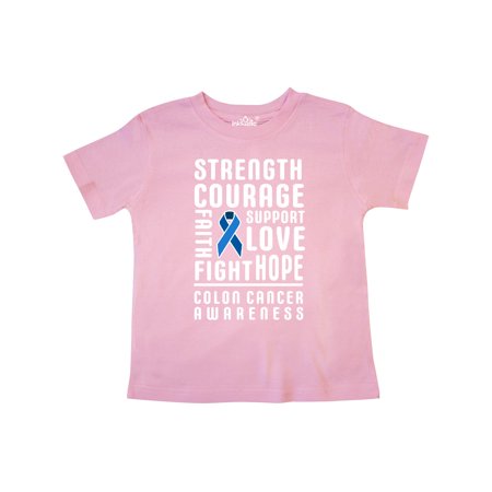 

Inktastic Strength Courage Support Colon Cancer Awareness Gift Toddler Boy or Toddler Girl T-Shirt