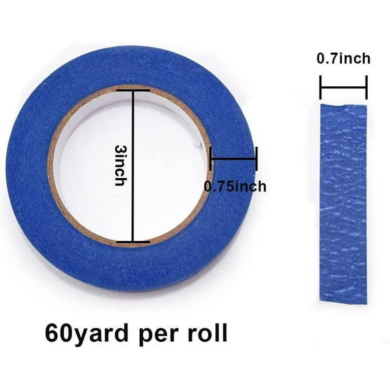 Blue Painter's 3 Rolls, Multi Surface Masking Tape 0.7 Inch x 60 Yard, 180  Ya