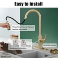 thumbnail image 4 of Boyel Living Single Handle Pull Down Kitchen Sink Faucet Stainless Steel Pull Out Kitchen Faucet with Sprayer in Brushed Gold, 4 of 7