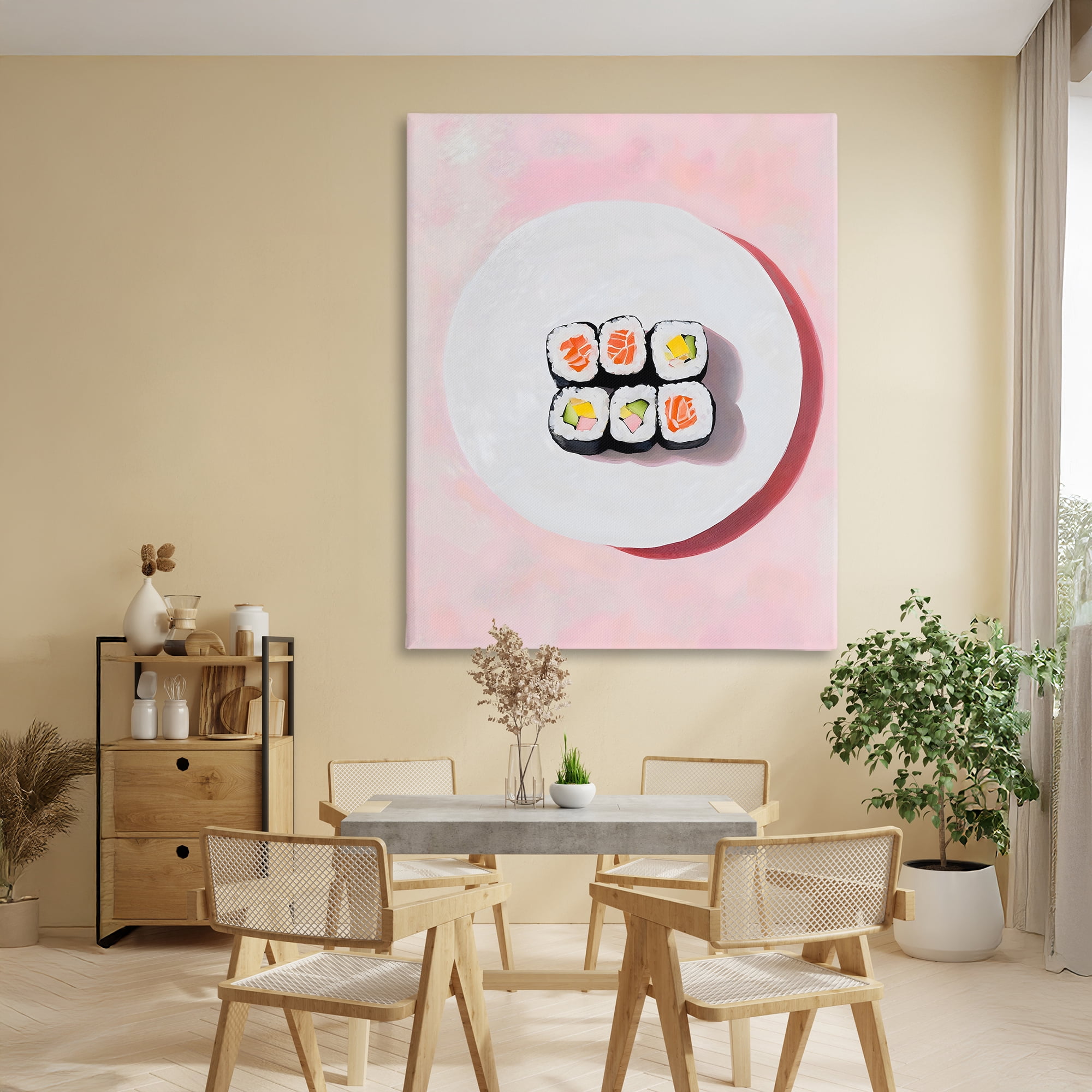 Stupell Industries Sushi Rolls on Plate Canvas Wall Art, design by The Prints Vibe
