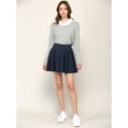 thumbnail image 3 of Made by Johnny Women's Casual Mini Flared Plain Pleated Skater Skirt with Shorts XXL NAVY, 3 of 6