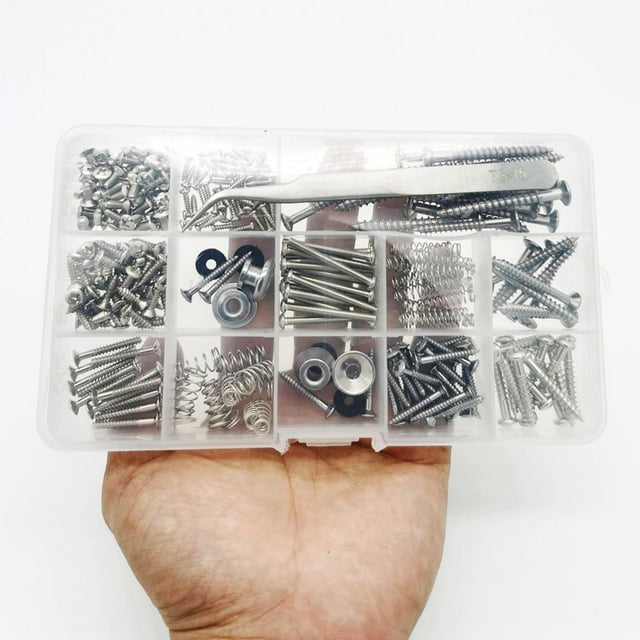 Paquete de 254 Kit de tornillos para guitarra eléctrica perfecl Caja de clasificación