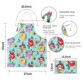 thumbnail image 7 of Pioneer Flower Floral Print Pattern Apron-Garden Aprons for Women with Pockets-Cotton Linen Waterproof Kitchen Cooking Gardening Aprons Adjustable for Kitchen,Cooking,BBQ and Salon 33x27 Inch, 7 of 7