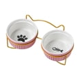 thumbnail image 3 of Viflosae Dog Bowl Ceramic Pet Bowls Cats Dog Non Tipping Food and Water Dishes Double Bowl Set for Feeding and Drinking Suitable for Small To Medium Sized Dogs and Cats, 3 of 7