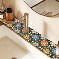 thumbnail image 2 of Yayeee Faucet Mat for Kitchen Sink 30" Diatomite Long Splash Guard Pad, Blue Geometric Flowers, 2 of 7