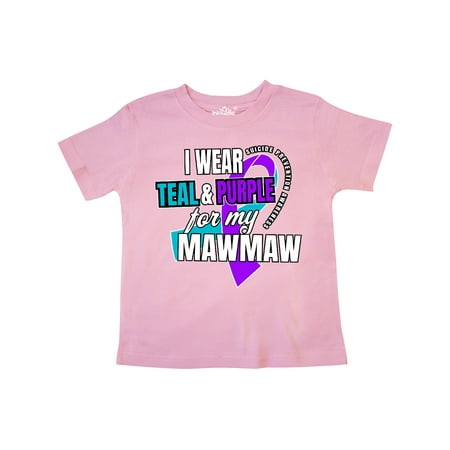

Inktastic Suicide Prevention I Wear Teal and Purple for My Mawmaw Gift Toddler Boy or Toddler Girl T-Shirt