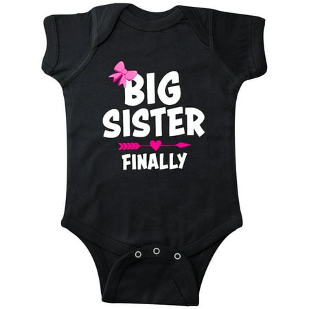 

Inktastic Big Sister Finally with Bow and Arrow Gift Baby Girl Bodysuit
