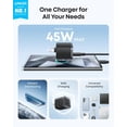 thumbnail image 4 of Anker Nano Charger, 45W Fast Charging, Compact and Foldable Plug USB C Charger Block Compatible for iPhone 17 Series, MacBook, Pixel 9, iPad, Samsung Galaxy S25 Ultra Series (6 ft Cable Included), 4 of 6
