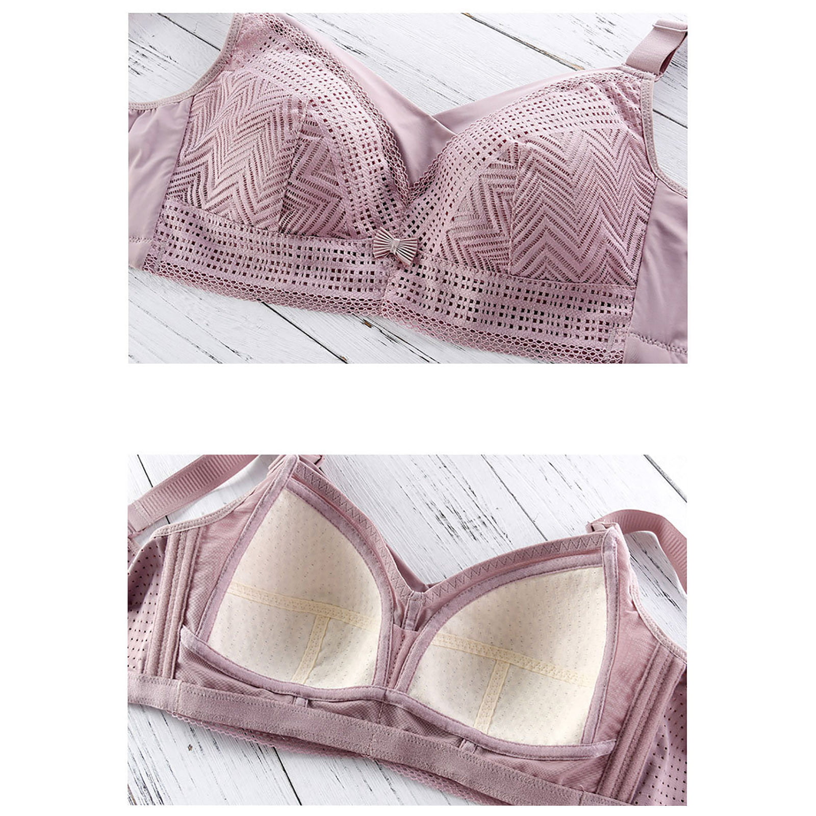 Pretty in Pink Adjustable Back Hook Seamless Ruffle Lace Tube Bra
