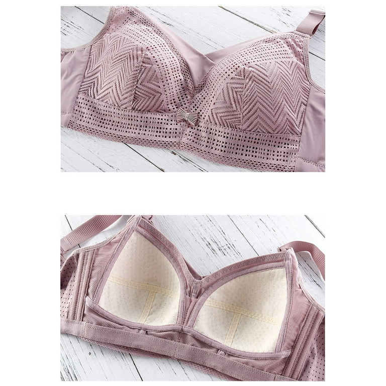 AherBiu Plus Size Bras for Women Crossover Full Coverage Wireless Bralettes  Buckle Closure Everyday Bra 