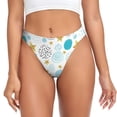 thumbnail image 1 of Fotbe Gold Stars Blue Dots Pattern Tanga Sin Costuras para Mujer con Estampado – Panties Invisibles, Transpirables y Cómodos para Uso Diario-Large, 1 of 6