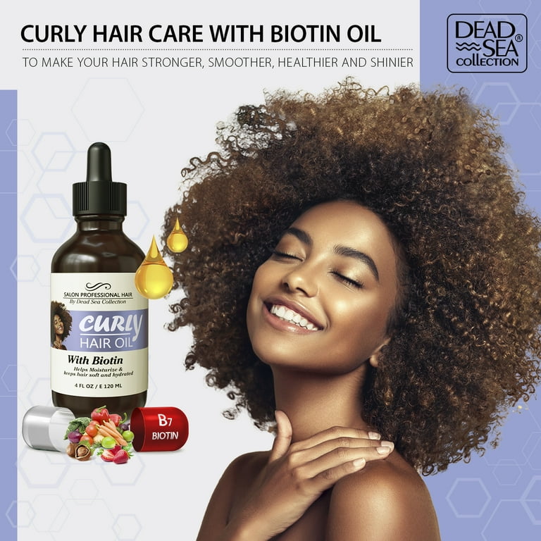 Dead Sea Collection Essential Hair Oil Treatment For Curly Hair With Biotin Nourishing Hair Growth Oil for Split Ends Provide Hair Growth And