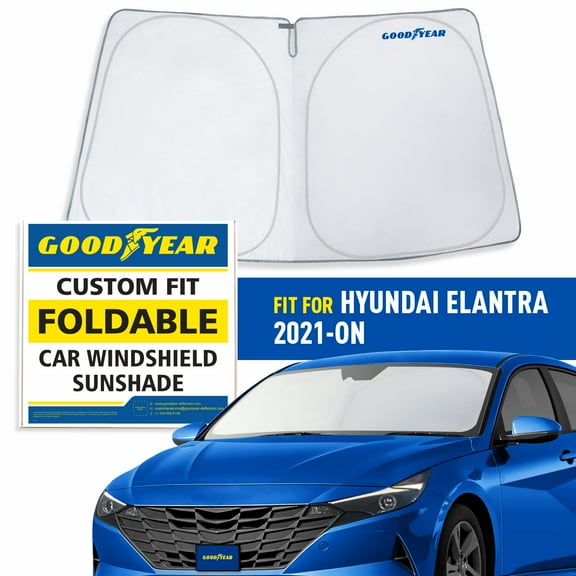 Goodyear Foldable Windshield SunShade for Hyundai Elantra 2021-2025, Car Accessories, Sunshade Cover, Sun Shade Car Windshield, Window Sun Blocker - GY008244