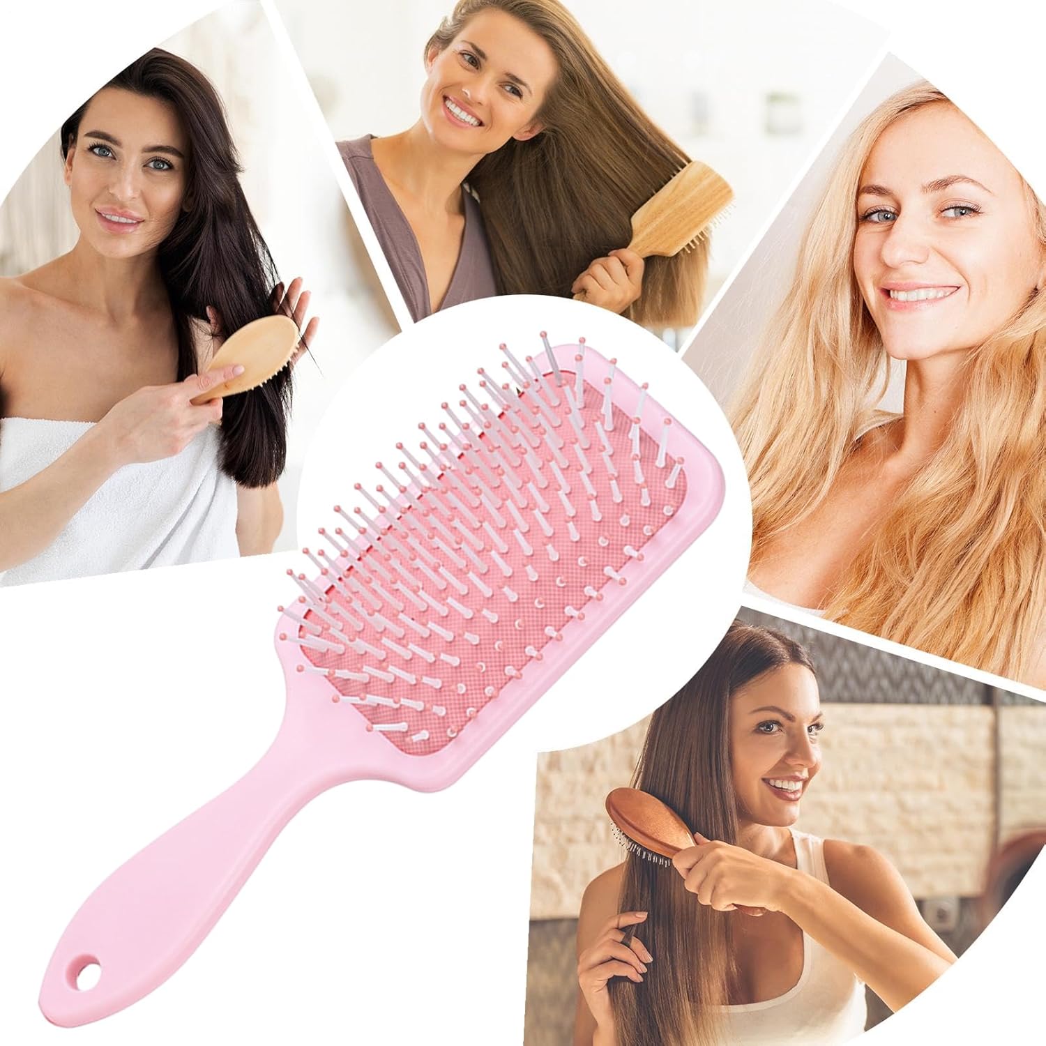 Paddle Brush - Wet Hair Brush, Soft Flexible Bristles, Comfortable Scalp Massage Comb, Detangling and Styling Tool | Perfect for Thick, Thin, Curly, Long, Short, Wet or Dry Hair, Salon and Home