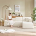 thumbnail image 3 of Muumblus 96.5" Cloud Sectional Sofa with Right Chaise, Cozy High-Back L-Shaped Modular Couch, No Assembly Boneless Sofa for Living Room, Apt., Beige Corduroy, 3 of 6