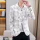 thumbnail image 2 of Chaqueta de traje blanca para hombre, abrigo a cuadros de un solo pecho, blazer para hombre, moda 2024, ropa de hombre, informal, vintage, original, de moda, nuevo en, 2 of 5