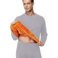 thumbnail image 3 of Men's Winter Thermal Base Layer Set, Golden Fleece Round Neck Long Sleeve Quick-Dry Top and Pants, Warm Sportswear For Fitness and Outdoor,Light Gray,3XL, 3 of 5
