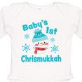 thumbnail image 4 of Inktastic Baby's 1st Chrismukkah with Cute Snowman and Snowflakes Boys or Girls Long Sleeve Baby Bodysuit, 4 of 5