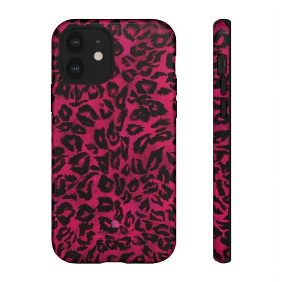 Pink Leopard Designer Tough Cases, Animal Print Best Case Mate iPhone Samsung,iPhone 14 Pro Max