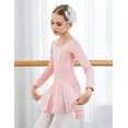 thumbnail image 6 of Oudiya Girls Long Sleeve Ballet Leotards with Shinny Skirts Criss-Cross Back Dance Dresses for Kids 3-11Y, 6 of 7