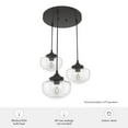 thumbnail image 7 of Hunter - Saddle Creek 3-light Noble Bronze, Medium Size Cluster Light, Dimmable, Schoolhouse Style, Round Shaped, for Bedrooms, Kitchens, Dining, Living Rooms - 19503, 7 of 7