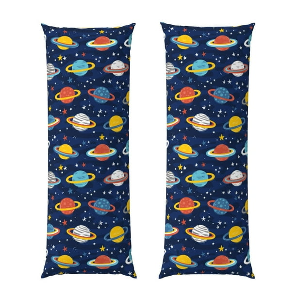 Balery Planets and Stars Funda Protectora para Almohada Corporal de Algodón Hipoalergénico con Cierre(55 x 21 pulgadas), Almohadas No Incluidas